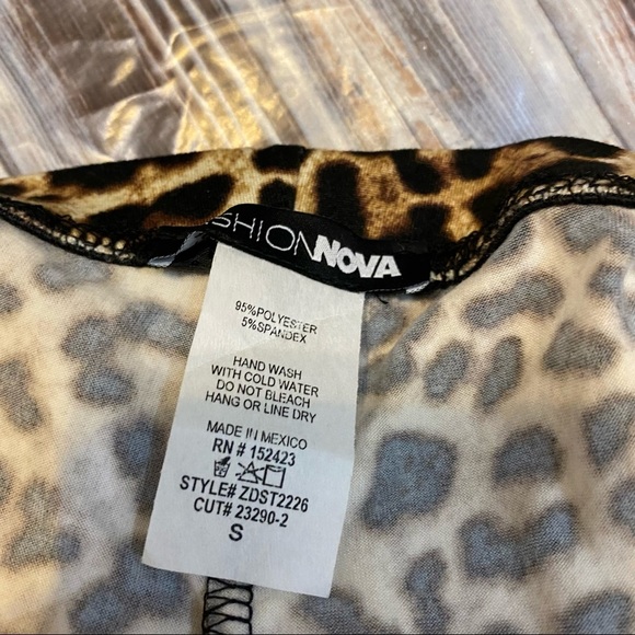 Fashion Nova Leopard Printed High Rise Legging Pants Sz Small - Picture 4 of 4